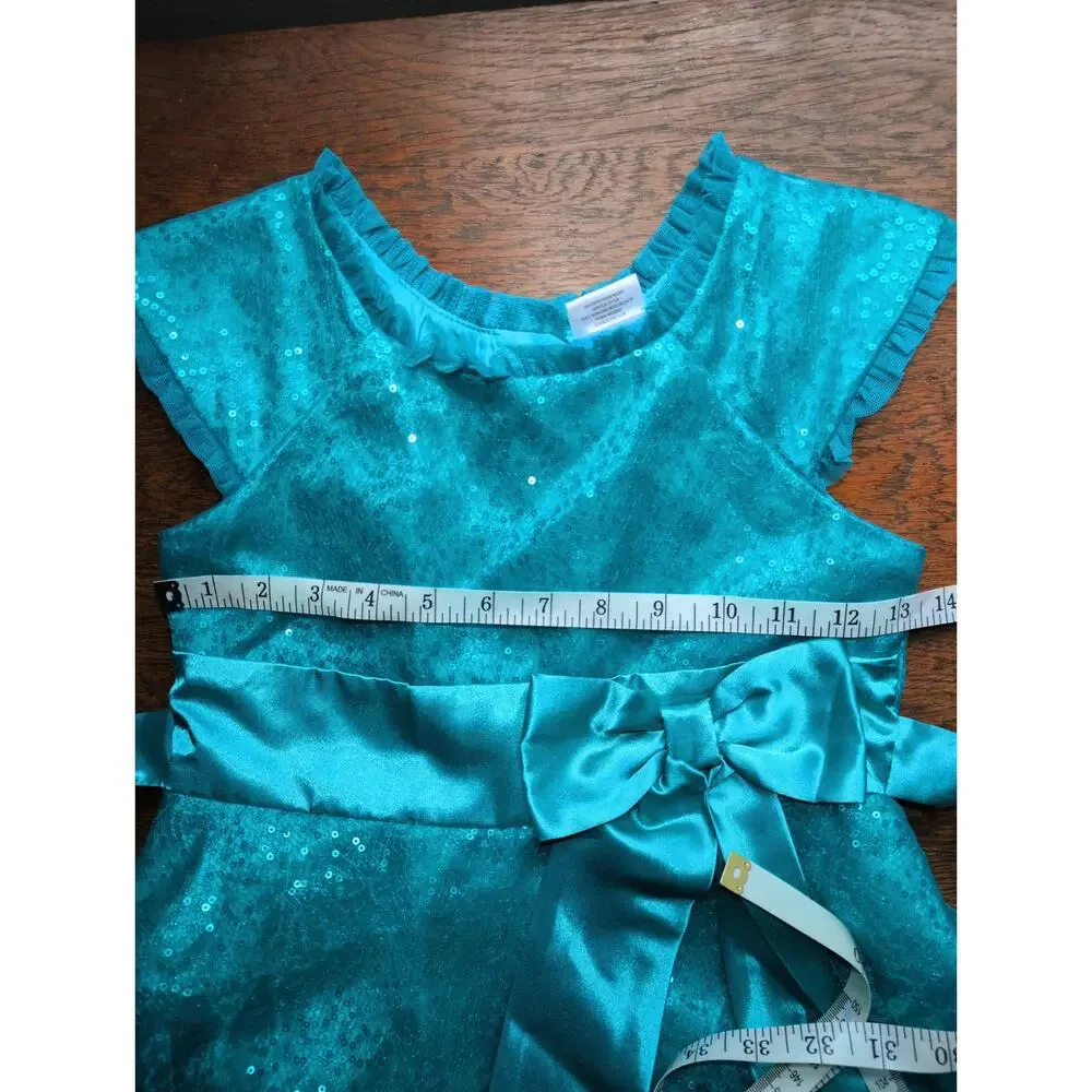 Jona Michelle Girls Formal Fancy Dress Green 8 Mesh Sequins Party Satin Lined